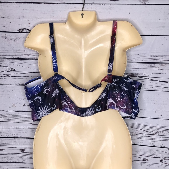Rosegal NWT Sz US 22 4X Sun Moon Constellation Underwire Bathing Suit Bikini Top - Picture 3 of 5